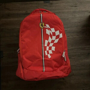 Simba Ferrari Speed It Up Large 18" Backpack Red Adjustable & Spacious